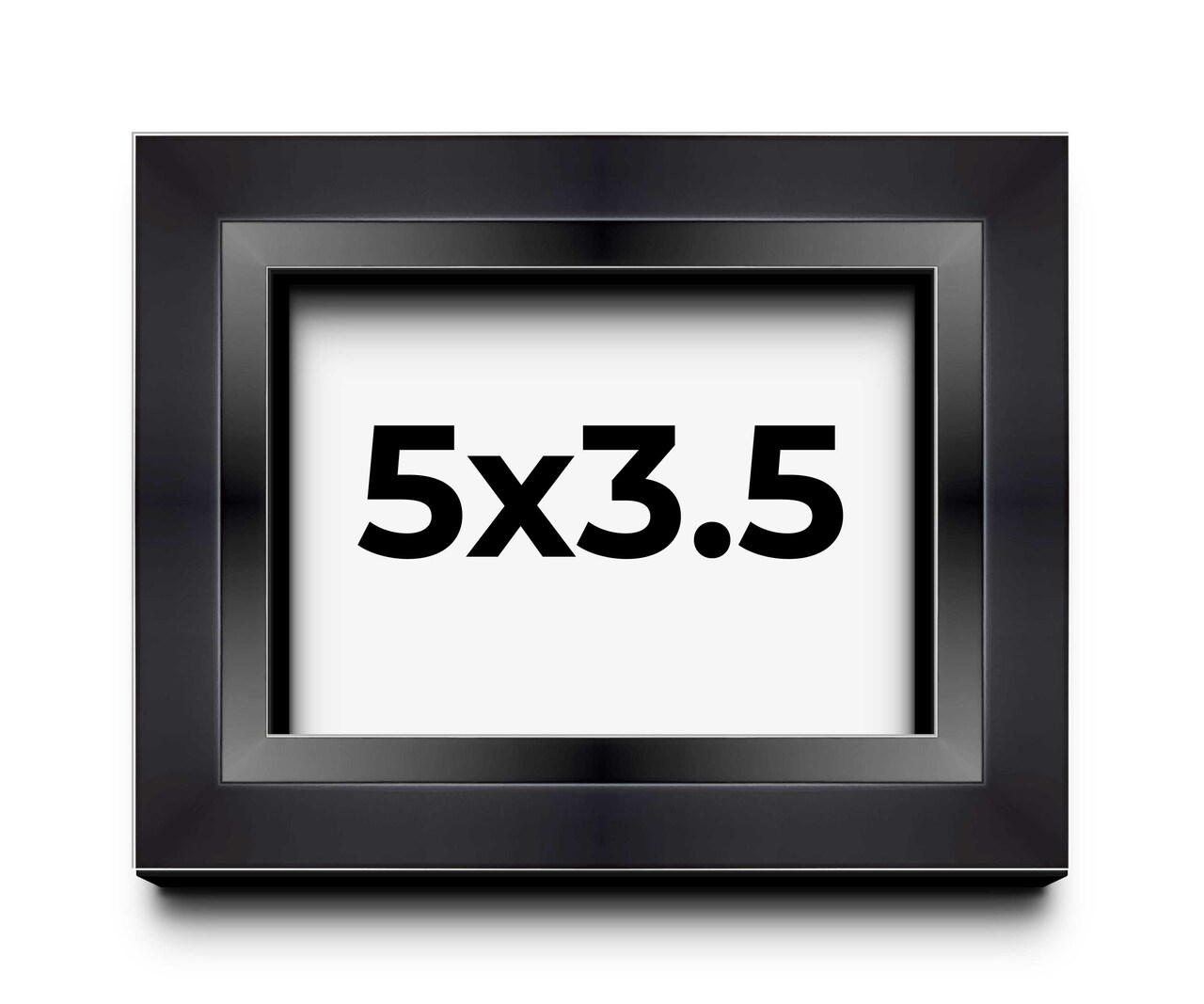 3.5x5 Modern Shadow Box 1.5" Depth Picture Frame with UV-Resistant Acrylic & Acid Free Backing, Available in 3 Finishes - Black, Silver, White